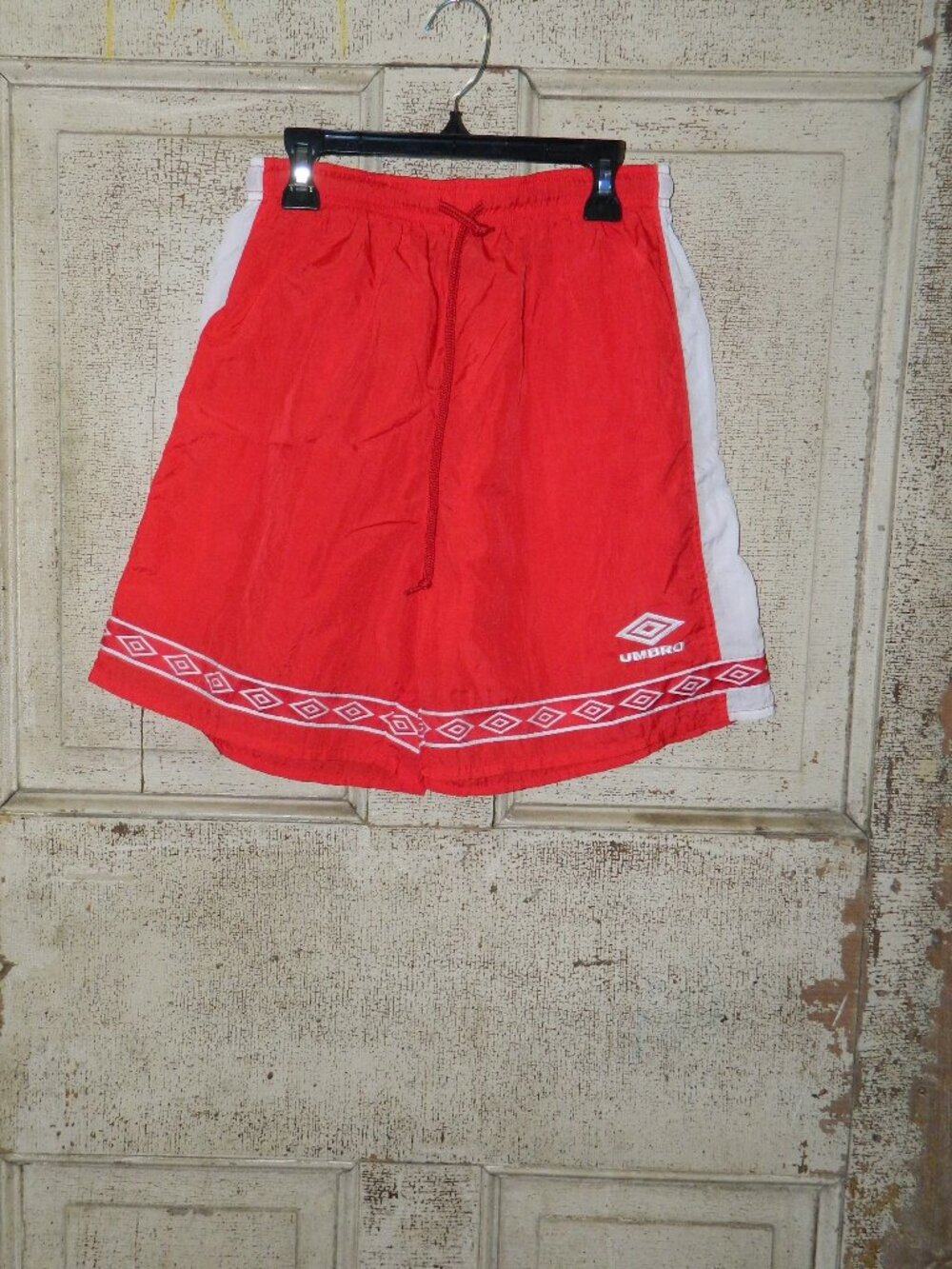 Vtg 90's Umbro Nylon Tape Diamonds Futbol Soccer Shorts Sz M (JJ-2)